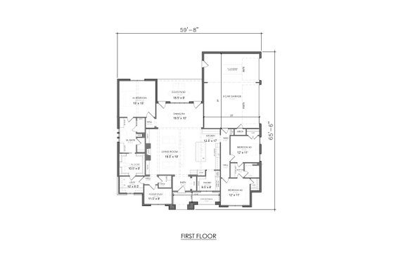Floor Plan - Main Floor for European House Plan #1098-11 - 3 bed, 2.5 bath