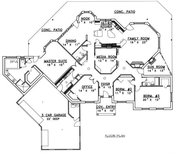 Architectural House Design - Bungalow Floor Plan - Main Floor Plan #117-558