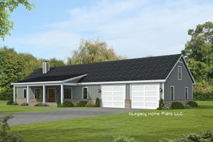 Southern Exterior - Front Elevation Plan #932-778