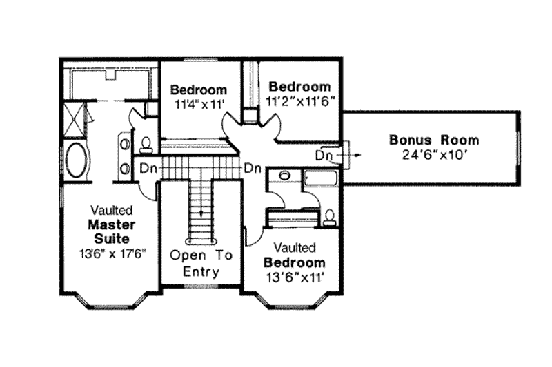 Home Plan - Floor Plan - Upper Floor for Farmhouse House Plan #124-178 - 5 bed, 2.5 bath