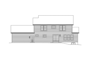 Exterior - Rear Elevation for Country House Plan #57-624 - 3 bed, 2.5 bath