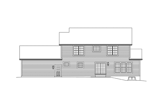 Exterior - Rear Elevation for Country House Plan #57-624 - 3 bed, 2.5 bath