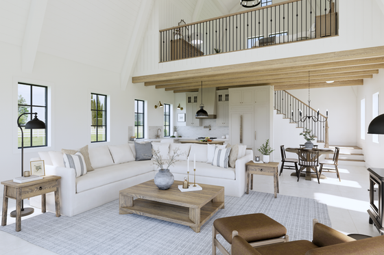 Interior - Family Room for Barndominium House Plan #1114-123 - 1 bed, 1 bath