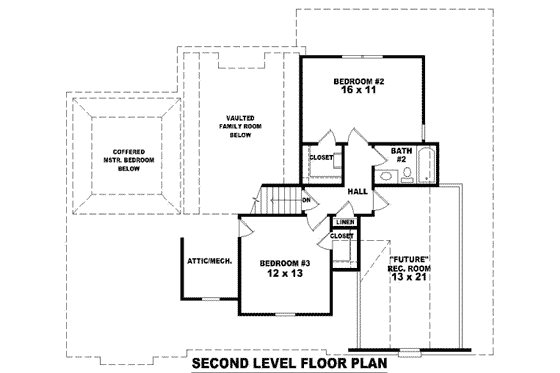 Floor Plan - Upper Floor for Traditional House Plan #81-798 - 3 bed, 2.5 bath
