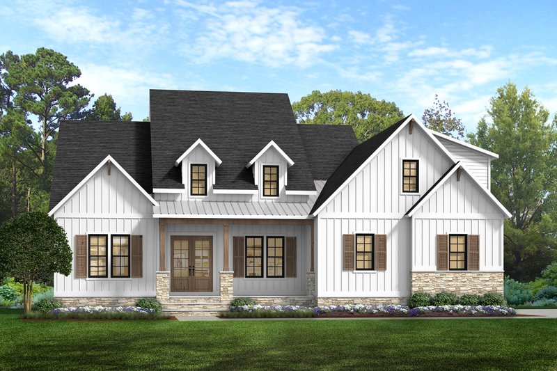 Architectural House Design - Farmhouse Exterior - Front Elevation Plan #1080-16