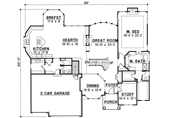 Traditional Floor Plan - Main Floor Plan #67-204