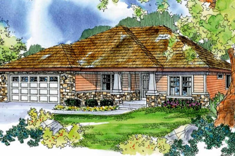 Architectural House Design - Craftsman Exterior - Front Elevation Plan #124-706