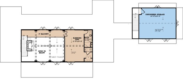 Country Floor Plan - Upper Floor Plan #923-199