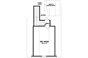 Floor Plan - Upper Floor for European House Plan #81-802 - 3 bed, 2 bath