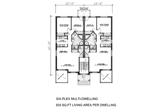 Floor Plan - Main Floor for European House Plan #138-257 - 2 bed, 1 bath