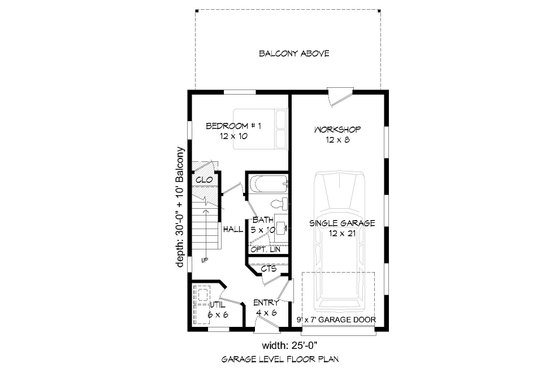 Floor Plan - Main Floor for Contemporary House Plan #932-181 - 3 bed, 2 bath