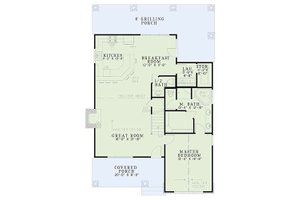 Floor Plan - Main Floor for Bungalow House Plan #17-2481 - 3 bed, 2 bath