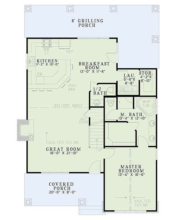 Bungalow Floor Plan - Main Floor Plan #17-2481