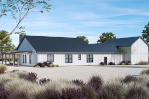 Exterior - Rear Elevation for Barndominium House Plan #20-2556 - 3 bed, 2.5 bath