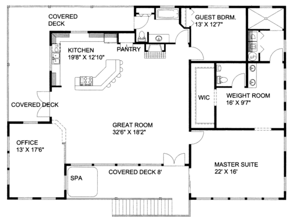 House Blueprint - Bungalow Floor Plan - Main Floor Plan #117-698
