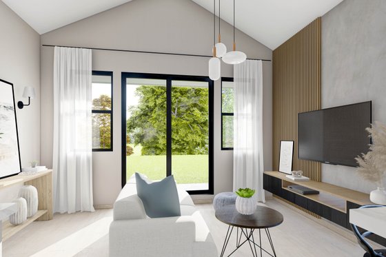 Interior - Family Room 1 for Craftsman House Plan #124-1364 - 1 bed, 1.5 bath