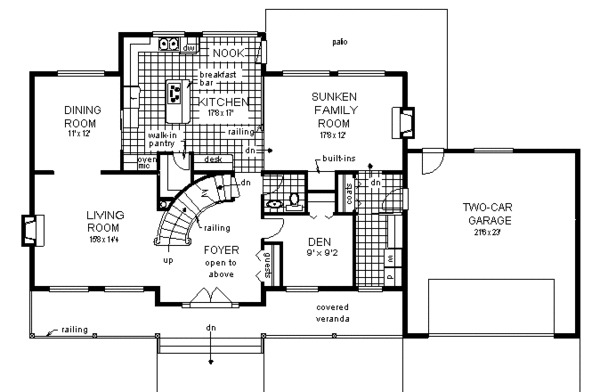 House Blueprint - Country Floor Plan - Main Floor Plan #18-234