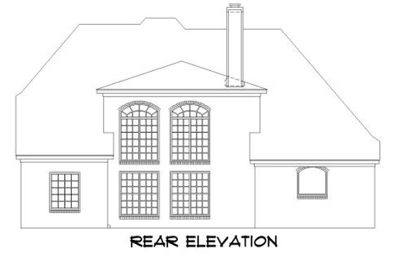 Exterior - Rear Elevation for Traditional House Plan #424-288 - 4 bed, 3 bath