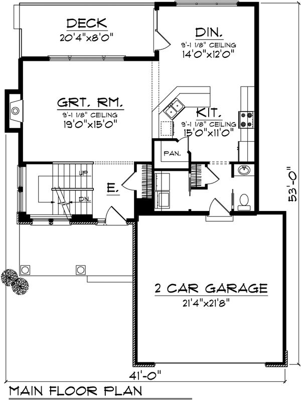 Home Plan - Bungalow Floor Plan - Main Floor Plan #70-1069