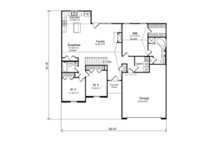 Floor Plan - Main Floor for Traditional House Plan #22-464 - 3 bed, 2 bath