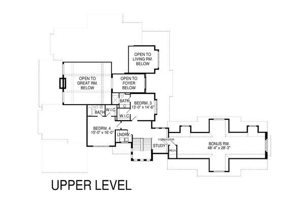 Craftsman Floor Plan - Upper Floor Plan #920-42