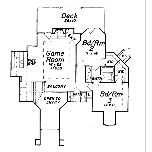 European Floor Plan - Upper Floor Plan #52-149