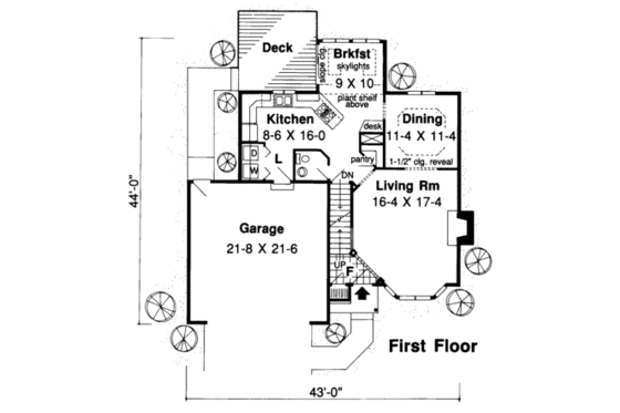 Floor Plan - Main Floor for Traditional House Plan #312-294 - 3 bed, 2.5 bath
