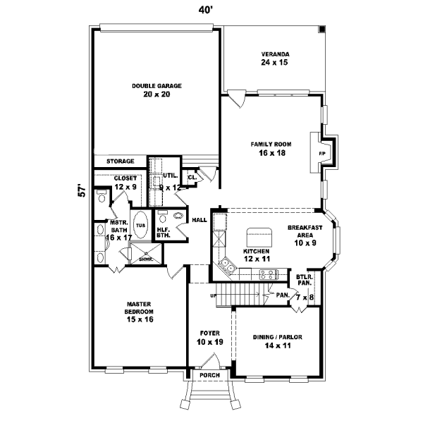 Traditional Floor Plan - Main Floor Plan #81-13885