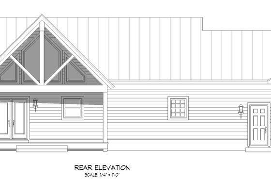 Exterior - Rear Elevation for Country House Plan #932-385 - 2 bed, 2 bath