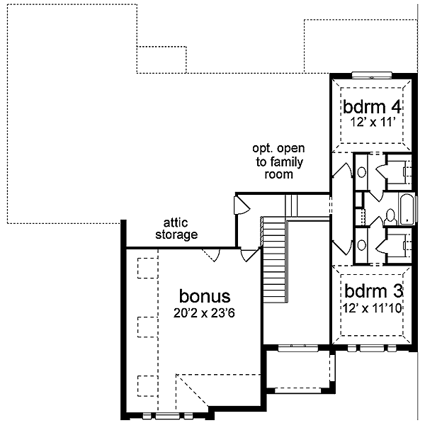 European Floor Plan - Upper Floor Plan #84-256