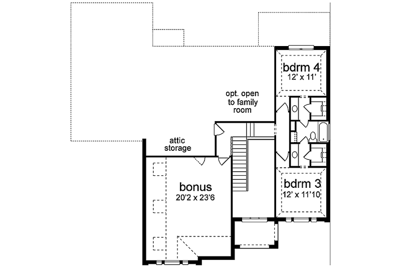 Home Plan - Floor Plan - Upper Floor for European House Plan #84-256 - 4 bed, 3 bath