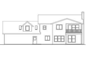 Exterior - Rear Elevation for Traditional House Plan #124-627 - 3 bed, 2.5 bath