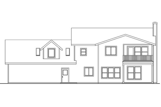 Exterior - Rear Elevation for Traditional House Plan #124-627 - 3 bed, 2.5 bath