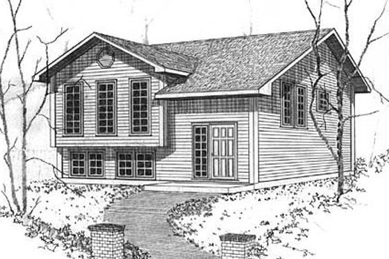 Exterior - Front Elevation for Modern House Plan #409-115 - 3 bed, 1 bath