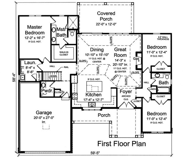 Architectural House Design - Ranch Floor Plan - Main Floor Plan #46-882