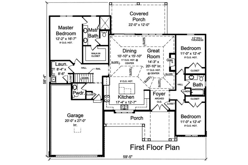 Dream House Plan - Floor Plan - Main Floor for Ranch House Plan #46-882 - 3 bed, 2.5 bath