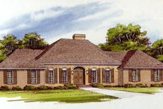 Exterior - Front Elevation for Traditional House Plan #10-148 - 3 bed, 2 bath