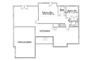 Floor Plan - Lower Floor for Traditional House Plan #31-134 - 4 bed, 3 bath