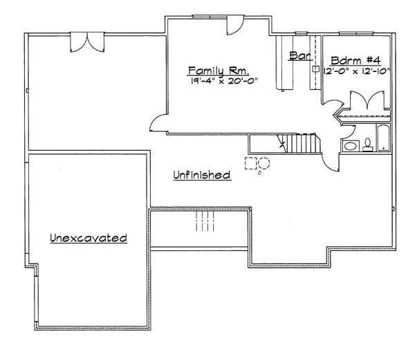 Traditional Floor Plan - Lower Floor Plan #31-134