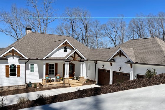 Exterior - Front Elevation 3 for Craftsman House Plan #437-128 - 3 bed, 3.5 bath