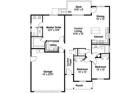 Floor Plan - Main Floor for Country House Plan #124-593 - 3 bed, 2 bath