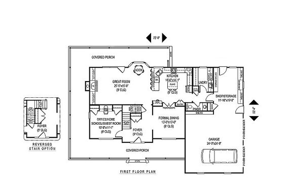 Floor Plan - Main Floor for Country House Plan #11-228 - 4 bed, 2.5 bath