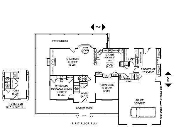 Home Plan - Country Floor Plan - Main Floor Plan #11-228