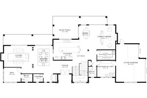 Floor Plan - Main Floor for Classical House Plan #1101-41 - 4 bed, 4.5 bath