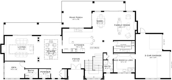 Classical Floor Plan - Main Floor Plan #1101-41