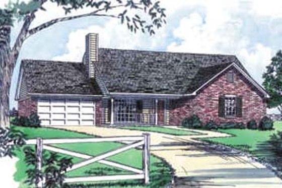 Exterior - Front Elevation for Traditional House Plan #16-113 - 3 bed, 2 bath