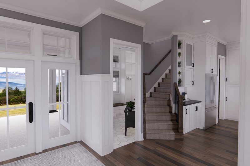House Blueprint - Interior - Entry for Farmhouse House Plan #51-1249 - 3 bed, 2 bath
