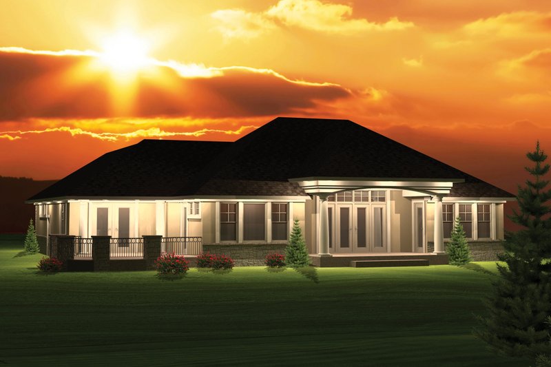 Home Plan - Exterior - Rear Elevation for Ranch House Plan #70-1054 - 2 bed, 2 bath