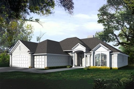 Exterior - Front Elevation for Ranch House Plan #65-333 - 4 bed, 2.5 bath