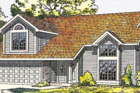 Exterior - Front Elevation for Traditional House Plan #312-231 - 3 bed, 2.5 bath